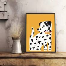 1 件复古卡通可爱狗动漫绘画艺术印刷品现代家居办公室装饰，非常适合客厅、卧室、厨房等装饰礼物可选框架