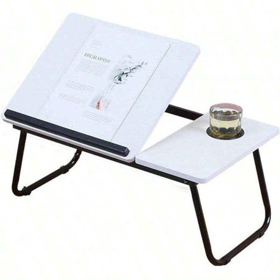 Foldable Computer Desk Desk On Bed Adjustable 5-Speed Lifting Laptop Table Lazy Table With Cup Holder Anti-Skid Strip
