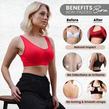 LoveMyFashions 1 Pc Nonpadded Sports Bra For Women Yoga Gym Running Seamless Workout Comfortable Everyday Push Up Bra Outerwear Crop Top Brassiere - Grey - View 5