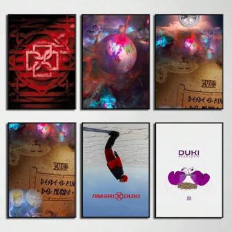 1 pieza Póster de papel con arte del cantante Duki AMERI para decoración de pared en cafetería, bar u hogar, con opción de marco
