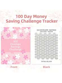 100 Envelopes Money Saving Challenge Binder A5 Money Saving Binder With Cash Envelopes Helping You Complete The Challenge To Save $5,050 In 100 Days - Rose Gold