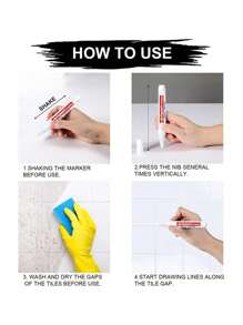 Stylo de calfeutrage imperméable pour les fissures de joint de carrelage et les taches murales, convient aux murs et salles de bains, bouche-pores anti-moisissure, joint adhésif pour les murs de la maison, salles de bains et cuisines. Autocollants personnalisés