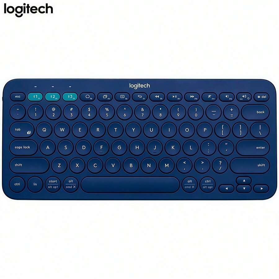 Logitech K380蓝牙无线键盘 多设备连接 随时随地高效办公 超薄便携 兼容iPad/平板电脑/笔记本电脑/智能手机 - 藍色 - 查看 1