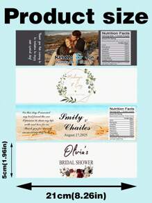 10/20/30 Stücke individuelle personalisierte Flaschenetiketten für Partys, verschiedene Designs verfügbar, 21x5cm, individualisierbare Namentextsticker, geeignet für Geburtstag, Taufe, Hochzeit, dekorative Wasserflaschenetiketten