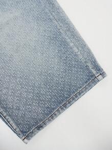 Shorts vaqueros informales y cómodos con estampado integral en jacquard, diseño vintage para el verano