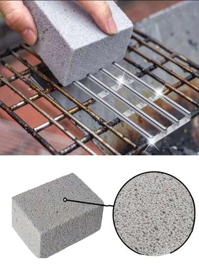 1/2/4 piezas Ladrillos de limpieza para parrilla, piedra pómez para limpieza de plancha, limpiador de parrilla, bloque de piedra limpiadora, cepillo de limpieza para BBQ, para una limpieza profunda de BBQ, limpieza después de BBQ, apto para parrilla de camping, eliminación de suciedad, óxido y placa de hierro, durable. El producto es un artículo de consumo y se volverá gradualmente talla grande pequeño con el uso.