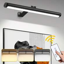 壁灯室内装饰镜前灯，矩形壁灯，USB 充电灯具，LED 铝制磁吸可调光灯带，适用于室内墙壁/镜子/书桌/办公室/直播/卧室/客厅/画廊/博物馆/咖啡厅的家居装饰照明 - 充電式可遙控無極調光 - 查看 3