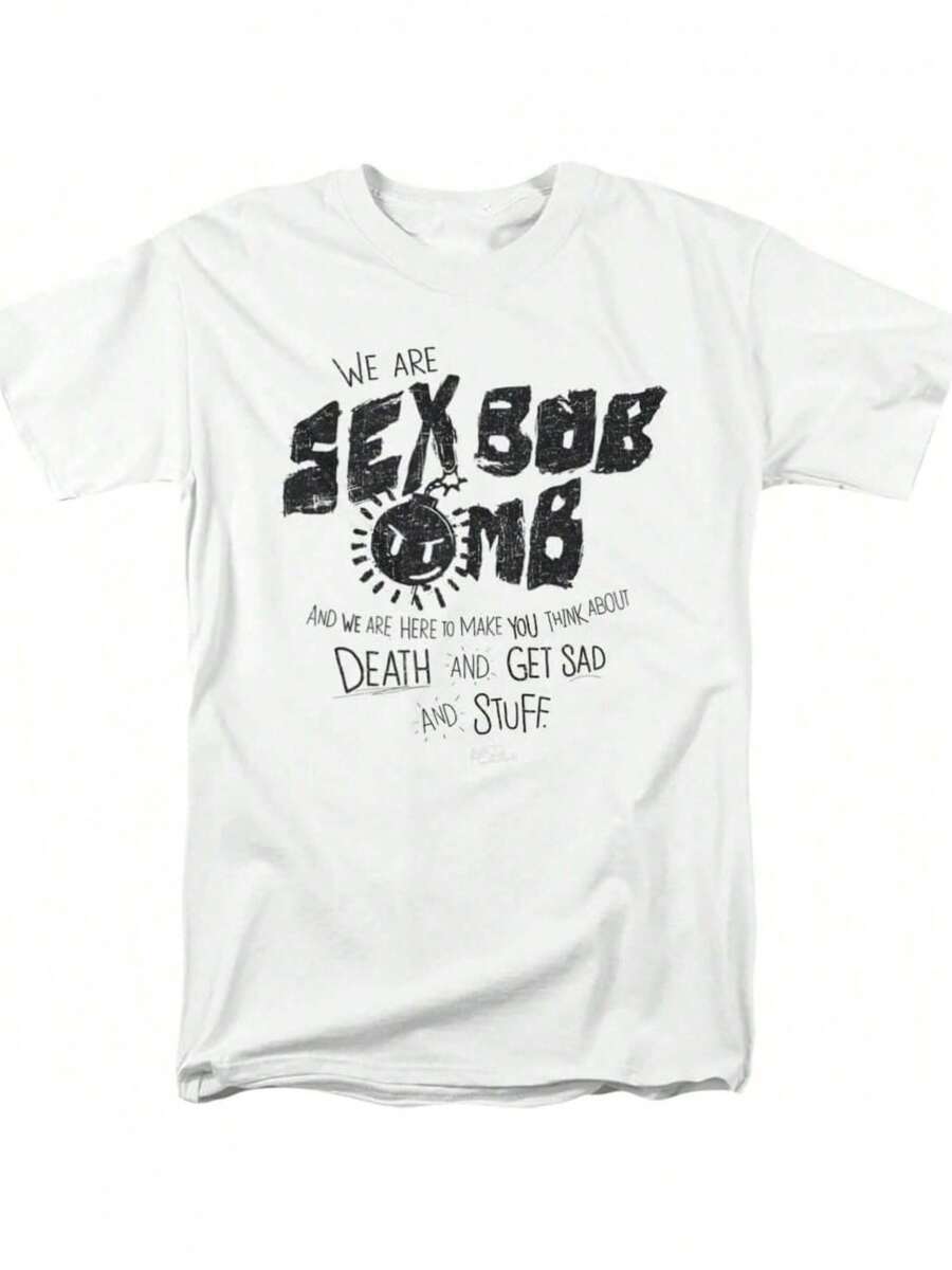 Scott Pilgrim Vs. The World And Stuff Unisex Adult T Shirt -Round-Neck T-Shirt,Classic Style,Casual Everyday Tee - 白色 - 查看 1