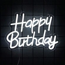 生日快乐霓虹灯，生日快乐/15 岁 Quince/Is Quince LED 霓虹灯夜灯，USB 供电壁挂式塑料灯，带开关控制，多用途装饰灯，适合庆祝活动，适用于房间、卧室、游戏室、婚礼、家庭、圣诞节和生日派对、艺术墙面装饰，配有配件，易于安装。 - 多色光 - 查看 13