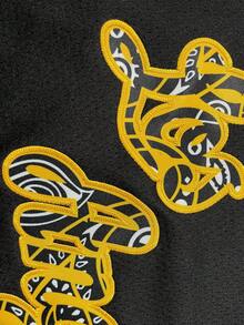 Atonmore 男子篮球球衣，黑色 77，刺绣缝制篮球背心，无袖运动衫 - 黑色 - 查看 3