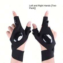 LED Illuminated Fishing Gloves For Emergency Repair, Night Fishing Lighting Gloves, Finger Lights Gloves
