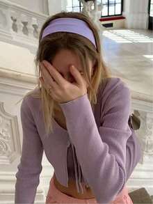 1条浅咖啡色运动/瑜伽吸汗头带，弹性运动发带，男女通用头巾 - 紫色 - 查看 1