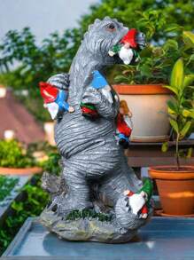 Garden Gnomes Statues Yard Decorations Outdoor Garden Decor, 14" Dinosaur Gnomes Garden Statues, Patio, Lawn Ornament, Gardening Gifts For Women For Housewarming