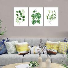1/3pcs Wall Art Posters/ Modern Style, Canvas Prints, Minimalist Leaf, Branch, Greenery, Floral Motif, Home Decor Artwork, Suitable For Bedroom, Living Room Wall Decoration, Framed Or Unframed ,Wall Art With Frame - Multicolor - View 5