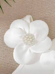 BASUSARRI Girls Sleeveless Beaded Floral Cami Top, Elegant & Versatile For Summer Outings And Parties - White - View 5