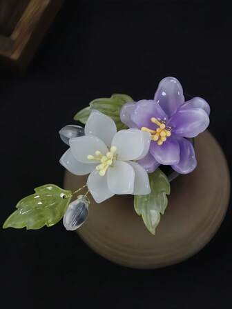 1 pieza Clip para el cabello con borla y flor de hibisco/hawaiana de estilo coreano elegante en color púrpura, de 8 cm de largo, resistente a la decoloración, elegante y delicado, adecuado para uso diario de mujeres y niñas, se puede usar como accesorio para el cabello o tocado