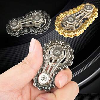 1Pc Metal Gear Chain Fidget Toy, Relieve Stress By Rotating Bicycle Chain With Hands, Multiple Ways To Play,Teen Gift, Desk Toy