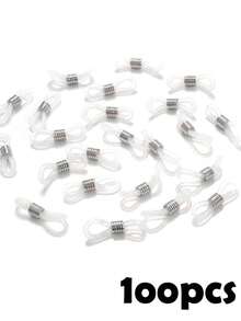 100pcs/Pack Silicone Candy Color Eyewear Strap, Glasses String, DIY Eyeglasses Accessory, Beaded Lanyard