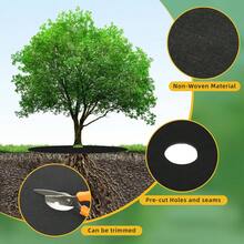10pcs Non-Woven Tree Mulch Ring, Barrier Mat, Tree Mulch Used To Inhibit Growth And Landscape Control Plant Root Protection - Multicolor - View 6