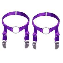 2 件/1 对腿部吊袜带性感女式大腿吊袜带夹 2 件腿环吊袜带五角星束身全笼可调节尺寸朋克哥特式大腿长袜吊袜带俱乐部派对舞蹈节狂欢腰带