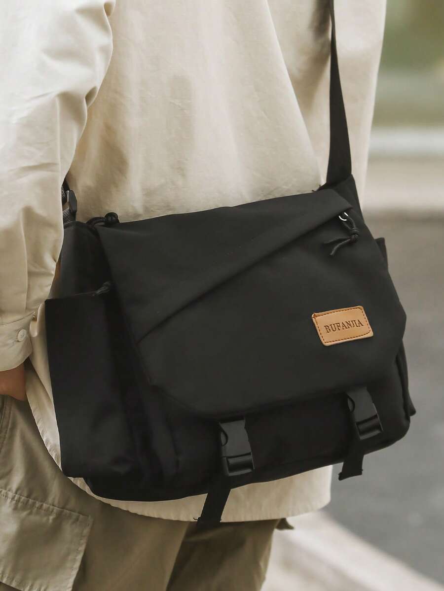 Men's Casual Versatile Simple Large Capacity Shoulder Bag Shopping Bag Canvas Tote Bag Laptop Bag Laptop Case - Black - View 1