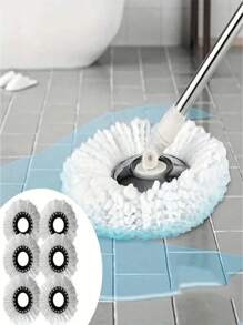 1/3/5/6/8 Pcs Rotating Mop Replacement Heads, With Ultra-Fine Fiber And Washable Features, Compatible With Round Vortex Rotating Mop, Standard Round Cleaning Replacement, Home Cleaning Essential For Mirror-Like Smooth Floor, Removes Grease And Dust
