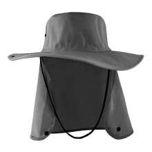 Camouflage Fisherman Hat Fishing Sun Protection Neck Neck - Gris claro - Ver 1