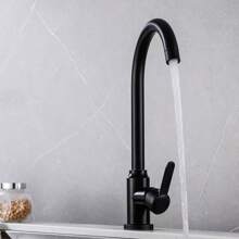 1 Set Kitchen Faucet + Water Supply Hose, Rotating Sink Tap, Hot And Cold Water, Suitable For Sink, Wash Basin, Home Use