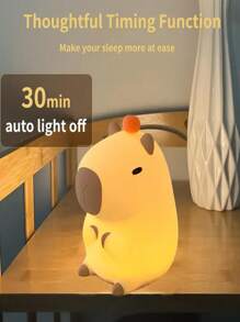 1pc Cute Capybara Tap Light, LED Sensor Night Light, Animal Silhouette Desk Lamp With Touch Control, 3 Warm Color Tones, Bedroom Lighting, Relaxing Art Decor, Perfect Birthday/Holiday Gift, USB Powered