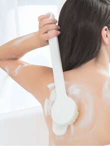 Extended Long Handle Exfoliating Shower Back Scrubber - Gentle Soft Hair Bristles For Sensitive Skin, Relaxing Massage, Effective Exfoliating And Gentle Scrubbing - Essential Bathroom Accessory, Body Brush, Gentle Back, Improve Blood Circulation Back To School - Multicolor - View 12