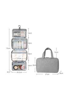Bolsa de Higiene de Gancho Pendente com Grande Capacidade, Bolsa de Maquiagem À Prova D'água Dobrável, Organizador de Viagem, Bolsa Cosmética, Bolsa de Maquiagem, Bolsa de Viagem de Higiene, Bolsa de Armazenamento de Maquiagem para Mulheres, Bolsa de Armazenamento de Maquiagem e Lâminas, Organizador de Maquiagem Multifuncional para Praia, Férias, Negócios, Materiais Escolares para Estudante, Trabalhador de Escritório
