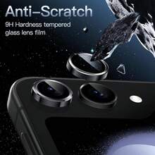 金属镜头玻璃相机保护膜，超高清钢化防刮防震膜，适用于可折叠和旗舰手机 - 兼容 Galaxy S24/S23/S25 Ultra、Z Fold 6/5/4、Flip 5/4、Phone 15/14/16 Pro Max/Plus、A55/A35/A25 系列、后置摄像头光圈保护壳