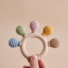 Juguetes de dentición para bebés, juguetes de masticación suaves de silicona lavables con diseños de animales con textura, estimulación sensorial, regalo para recién nacidos - Multicolor - Ver 8