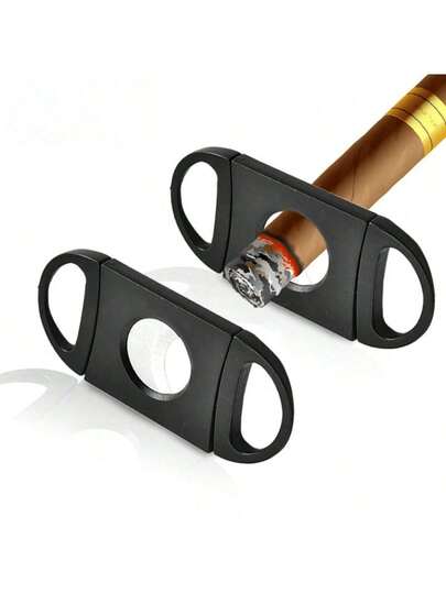 2 件/1 件不锈钢雪茄剪，现代黑色便携式雪茄剪刀，适合家庭使用