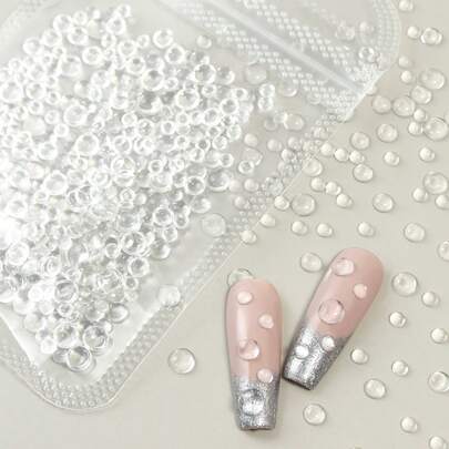 1 Paket Şeffaf Yarım Daire Su Damlası Şeklinde Tırnak Sanatı Süslemeleri, Karışık Boyutlu Düz Tabanlı Boncuk Aksesuarları, Kendin Yap Kadın Tırnak Salonu Tasarımı İçin Uygun, Tırnak Taşları, Tırnak Malzemeleri