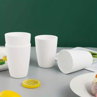 5pcs Sturdy PP Cups. Durable And Stackable Coffee, Juice, Water And Toothbrush Rinsing Cups. Lightweight For Camping, Picnic, Caravan And Dorm Life. Random Colors.