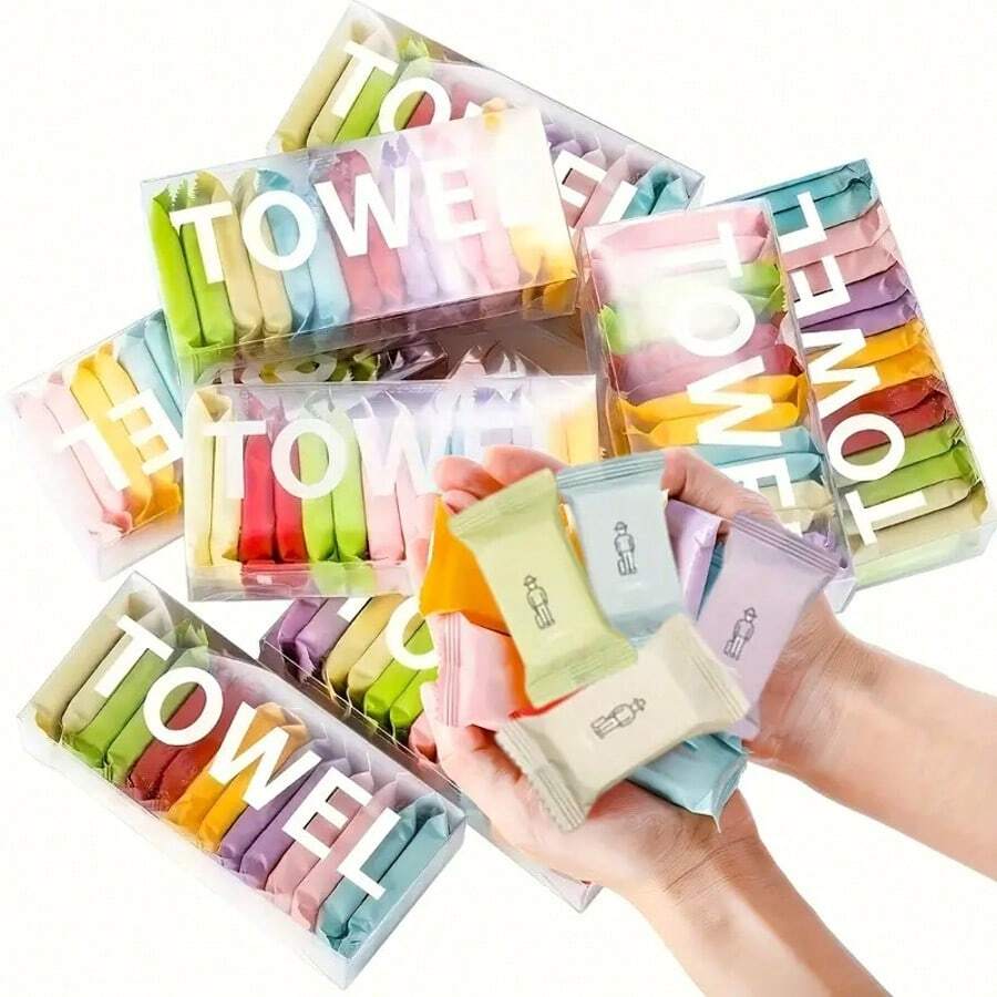 7pcs/14pcs Compressed Travel Face Towels, Disposable Use Towels Suitable For Camping & Travel, Worth Having