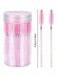 10/20/50/100/200pcs Disposable Flexible Crystal Clear Solid Eyelash Brushes, Easy Lash Extension Makeup Tool, Dual Use For Lashes & Brows, Portable For Women, Suitable As Holiday Gift