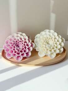 1pc 3D Flower Candle Silicone Mold (Mold Chip + Cotton Core Combo) - DIY Floral Scented Soap & Resin Casting Mold, Suitable For Holiday & Birthday Gifts, Easy Demold, Heat Resistant, Clear Texture