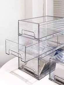 1件大容量抽屉式收纳盒冰箱蔬菜水果分隔储物盒多功能浴室桌面防尘防水化妆品收纳盒抽屉隔板储物盒多功能收纳套装 - 無色 - 查看 7