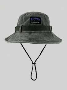 1pc Men's Sun Block Bucket Hat, Outdoor Hiking Climbing Fishing UV Protection Cowboy Hat, Unisex Sun Hat
