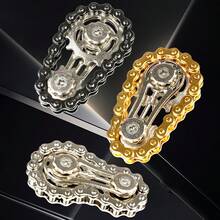 1Pc Metal Gear Chain Fidget Toy, Relieve Stress By Rotating Bicycle Chain With Hands, Multiple Ways To Play,Teen Gift, Desk Toy - Multicolor - View 7
