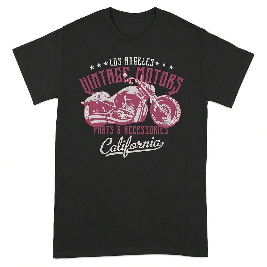 Camiseta con diseño retro de motocicleta vintage, gráfico de repuestos y accesorios de California, camiseta de motociclista como regalo - Negro - Ver 1