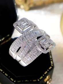 1 PC Luxury Cubic Zirconia Ring For Women For Wedding Engagement Party Jewelry Valentine's Day Gift - 1# - View 6