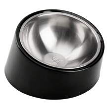 1Pc Pet Stainless Steel Double Bowl, Medium And Small Dog/Cat Melamine And Stainless Steel Food And Water Bowls, Anti-Spill Dual Pet Bowl Set, 2-In-1 Pet Bowl Cat And Dog Pet Feeding Bowl, 15-Degree Tilt, Anti-Choke, Anti-Whisker Fatigue Puppy Keep Dog Things Dog Accessories Dog Stuff