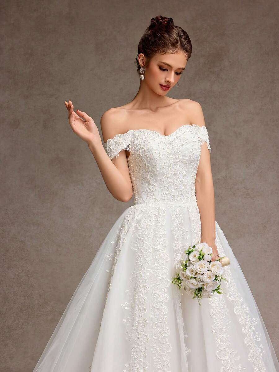 女士婚纱，白色，吊带，优雅，婚纱，新娘