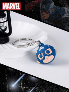Marvel 1 件漫威官方授权美国队长球钥匙扣钥匙圈创意可爱 PVC 钥匙扣超级英雄钥匙串背包挂饰钥匙包装饰小礼物
