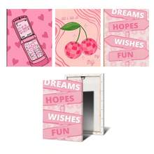 1张/3张墙面艺术海报，可选带框/不带框，现代风格，粉色和奶油色美学幸运卡海报，防水自粘纸贴纸，适用于咖啡馆、酒吧、房间墙面装饰 - 彩色 - 查看 38