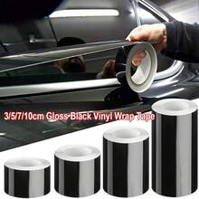 Dải bọc vinyl đen bóng 3/5/7/10 CM * 500CM, Băng dính trang trí màu đen mạ crôm tự dính, Băng phim viền cửa sổ, Vinyl cản sáng mạ crôm cho nội thất xe hơi, trụ mui xe - Nhiều màu - Xem 1
