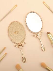 1 Stück [Muttertagsexplosion] Französisch leicht luxuriöser Handschminkspiegel Tischspiegel Dual-Use Prinzessin Schminkspiegel Social-Media-Star Der gleiche Stil Badezimmerspiegel Tragbarer Schminkspiegel Geburtstaggeschenk für Frauen